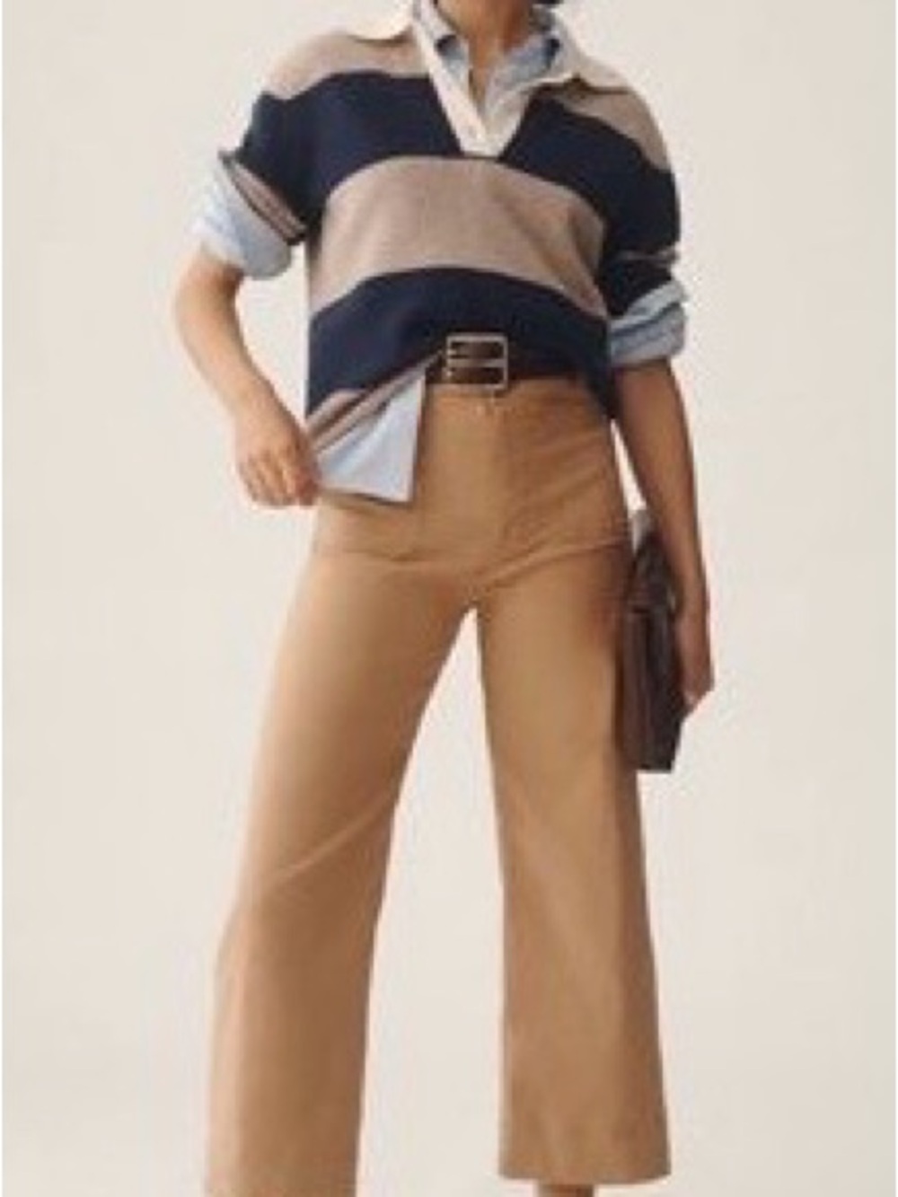 Pilcro Wide-Leg Chinos in mustard